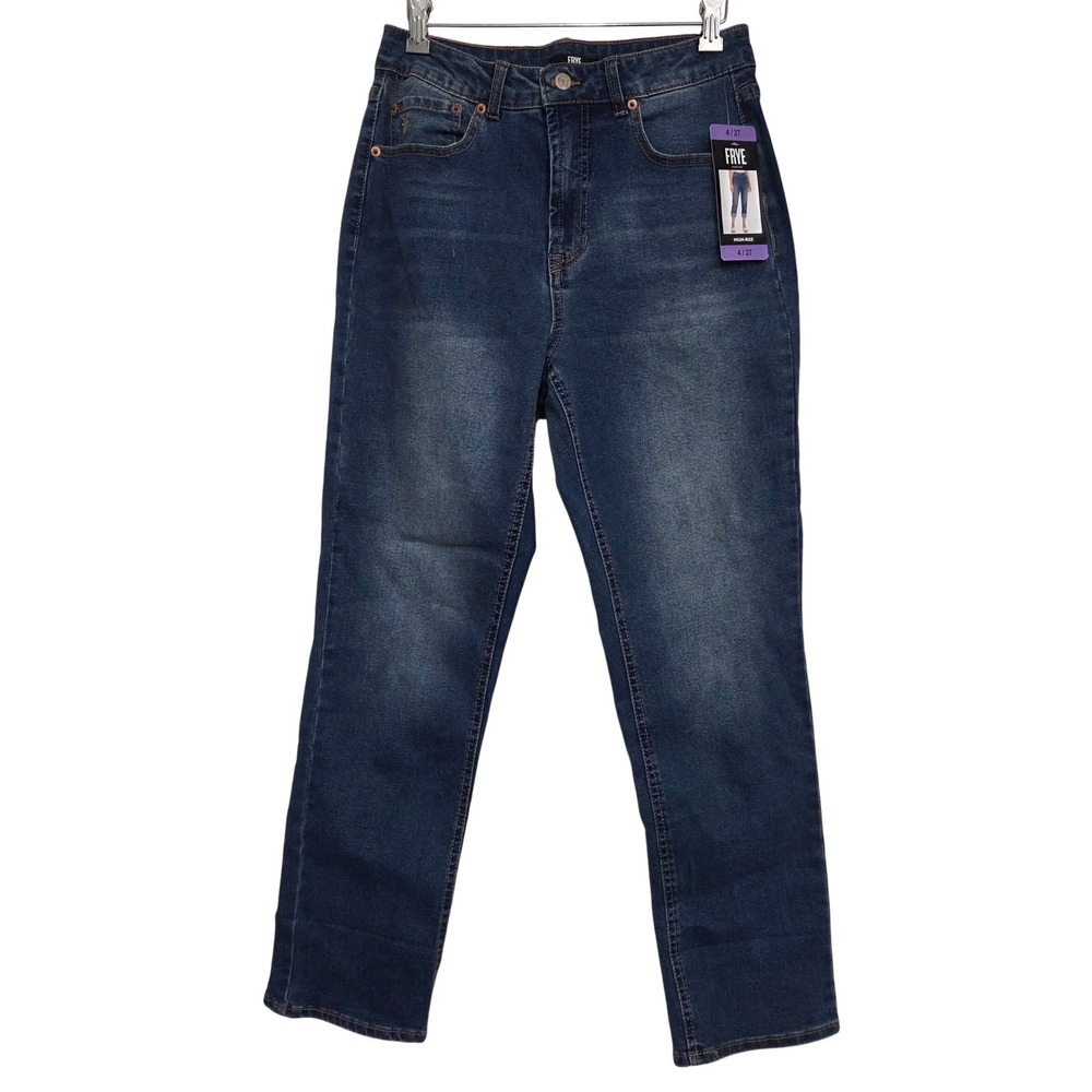 Frye Womens NWT High-Rise Straight Leg Jeans Dark Wash Denim Size 4/27 W28 L28